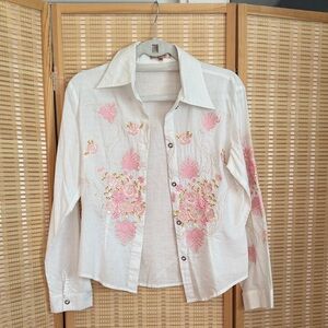 Lucy Paris Cream Button-Up Shirt